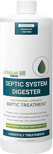 Unique Septic System Digester – 4 Monthly Treatments – Prevents Back-Ups, Clogs and Odors (32 oz)