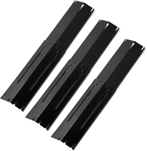 Universal Adjustable Grill Heat Plate Replacement for Gas Grill, Porcelain Steel Heat Plate Shield, Flavorizer Bar, Extends from 11.75′ Up to 21′ L (Pack of 3)