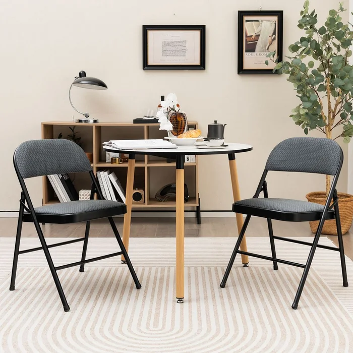 Upholstered Folding Chairs (Set of 2)