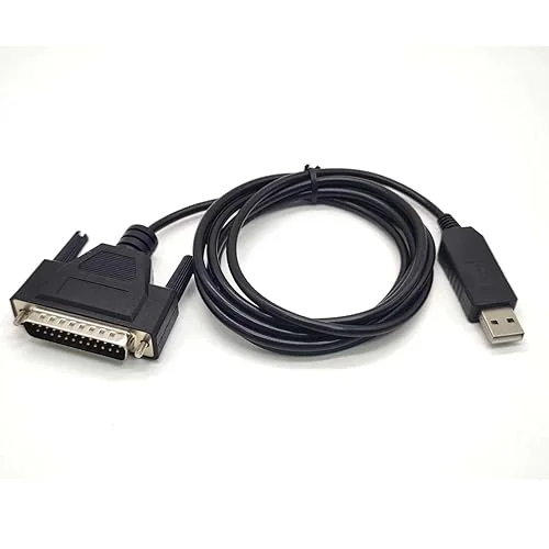 USB RS232 with FTDI Chip to DB25 Male Serial Port Data Cable for CNC Fanuc System Equipment Compatible wiith Windows,Linux,MAC OS, etc 1Meter