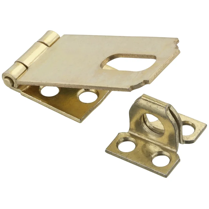 V30 Series N102-178 Safety Hasp, 2-1/2 In L, 1 In W, Steel, Brass, 0.35 In Dia Shackle