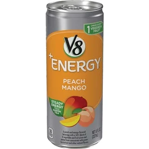 V8 Energy Peach Mango-8 fl oz.s-24/Case