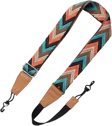 Vaguelly No Drill Ukulele ,Double J Hook Clip Ukulele Woven Uke with Leather End Adjustable & Fits Most Standard Sizes Uke