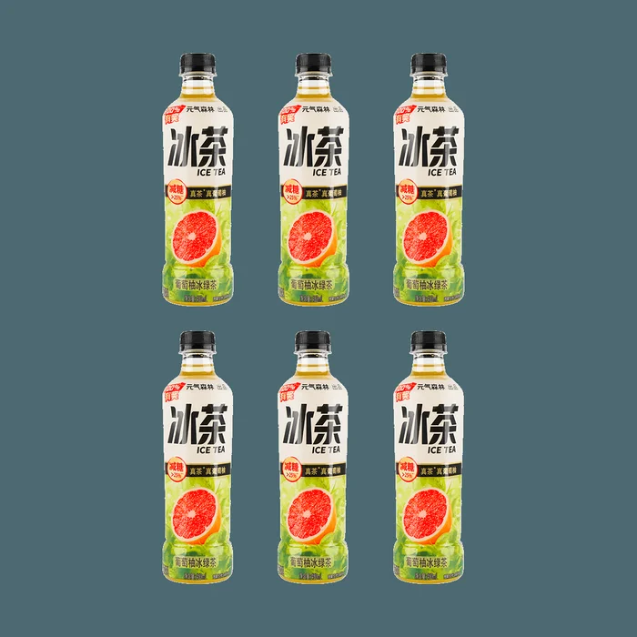 【Value Pack】Genki FOREST Grapefruit Iced Green Tea, 15.2 oz*6