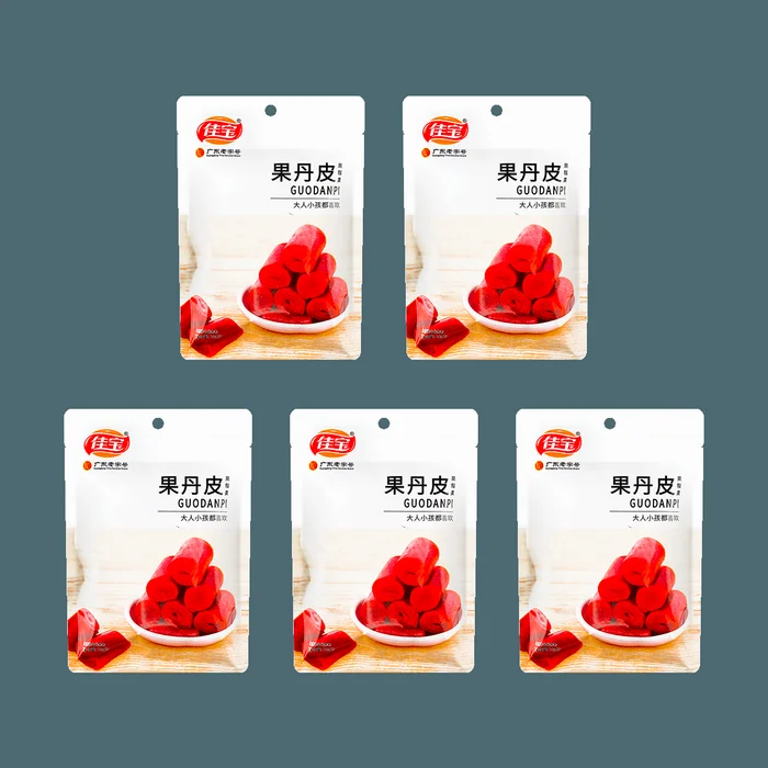 【Value Pack】Hawthorn Fruit Roll-Up Leather Snack, Guangdong Specialty, 3.53 oz*5