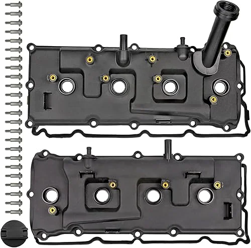 Valve Cover Set with Bolts & Oil Cap & Gaskets & Spark Plug Tube Seals & PCV Valve Compatible with 2004-2016 Nissan Armada NV2500 NV3500 Pathfinder Titan Infiniti QX56 5.6L # 13264-ZE01A 13264-ZE00A