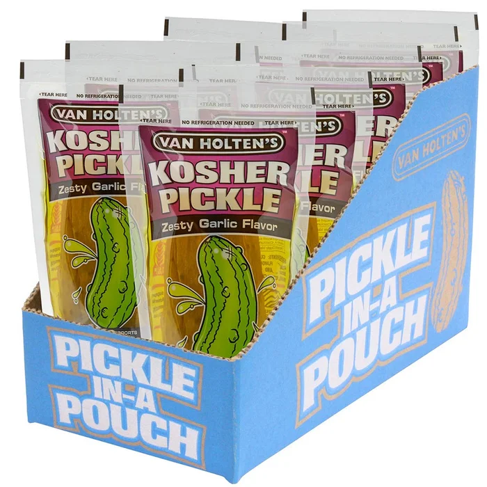Van Holten’s – Pickle-In-A-Pouch Jumbo Kosher Garlic Pickles – 12 Pack