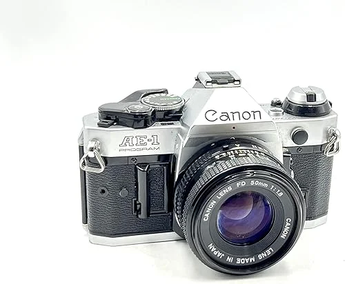 Vintage Canon AE-1 Program 35mm SLR Camera with 50mm 1:1.8 Lens