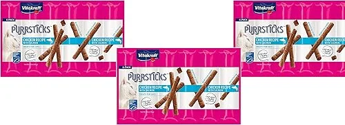 Vitakraft 18 Pack of Chicken Purrsticks Cat Treats with Salmon
