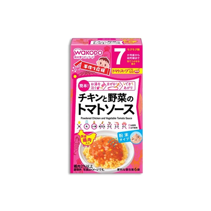 WAKODO 7 months + baby food supplement chicken tomato and vegetable sauce 6 bags