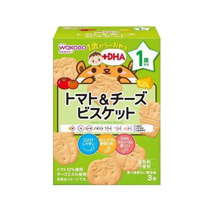 WAKODO Tomato and Cheese DHA Biscuits (For Children 1 Year and Older) 3 pcs