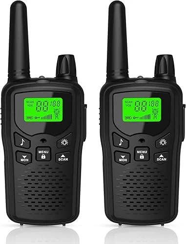 Walkie Talkies,Erelis Long Rang Walkie Talkies with 22 FRS Channels,Walkie Talkies for Adults with Lamp,VOX,LCD Display for Outdoor Activities Black