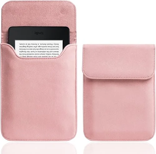 WALNEW 6′ Inch Sleeve for Kindle 2024/6′ Kindle Paperwhite – Protective Pouch Bag Case Cover, Pink