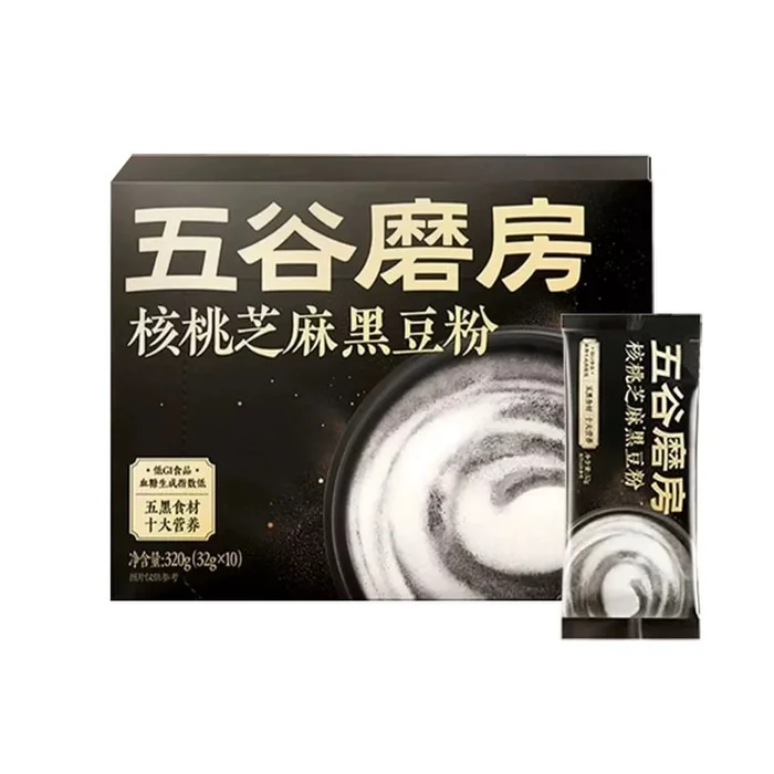 Walnut Sesame Black Bean Powder Black Sesame Paste Meal Replacement Five Black Powder 320g