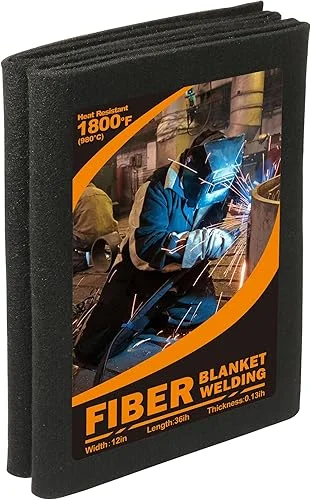 Welding Blanket Carbon Felt Welding Blanket Fireproof 2 Packs 12′ X 36′ Fire Resistant Soldering Mat Flame Retardant for Pit Soldering Welders Plumbers