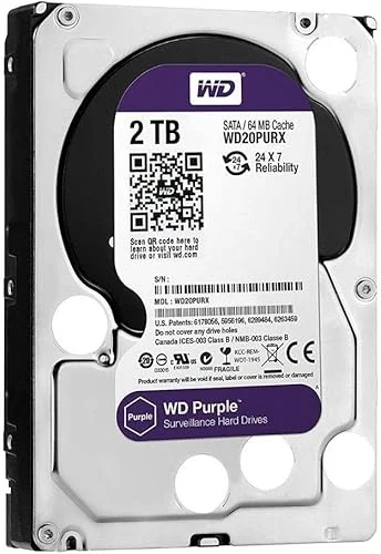 Western Digital 2TB WD Purple Surveillance Internal Hard Drive HDD – SATA 6 Gb/s, 64 MB Cache, 3.5′ – WD20PURZ
