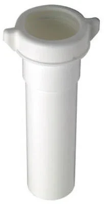 White Plastic Lavatory And Kitchen Drain Extension Tube, 6 Inches Length