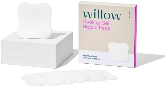 Willow Cooling Gel Nipple Pads for Breastfeeding, 6 Count, Soothing Nursing Pads for Sore Nipple Relief, Reuse for Up to 24 Hours and Enjoy Immediate Cooling Effect