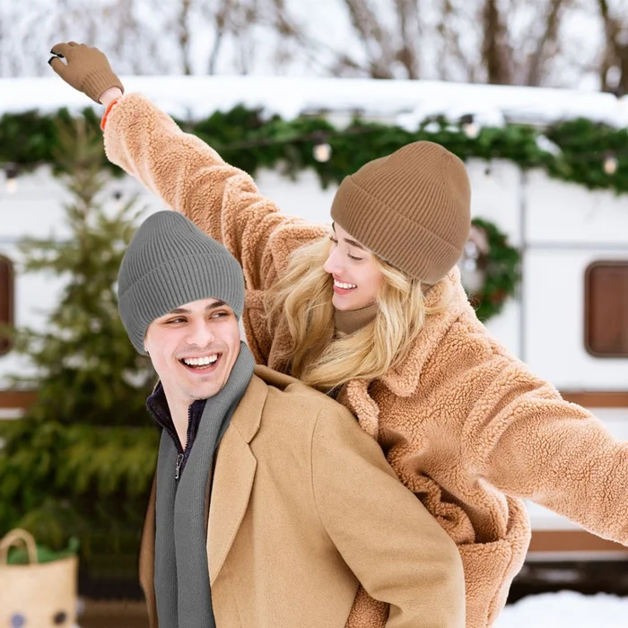 Winter Beanie, Scarf, and Gloves Set