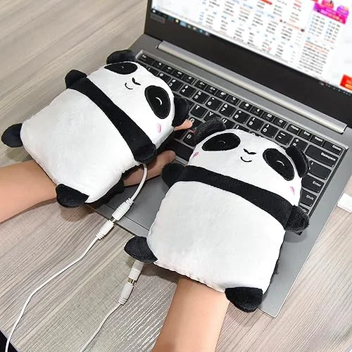 Winter USB Heated Gloves Hand Warmers Convertible Flip Top Mittens Heated Typing Gloves Laptop Phone Computer Gloves for Unrestricted Typing, Gaming, Crafting