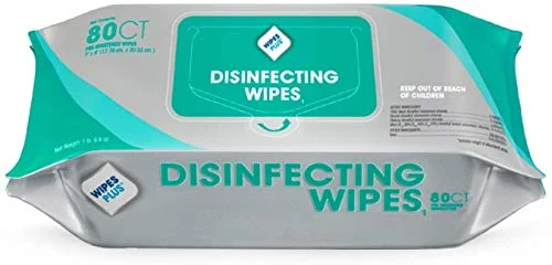 WipesPlus Disinfecting Wipes – Industrial Strength Sanitizing Wipes – Pack of 80 Disinfectant Wipes – Made in the USA
