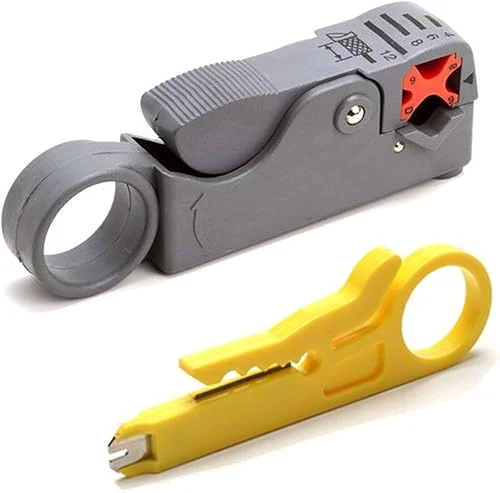 Wire Stripper Coaxial Cable Stripper Wire Cutter for RG-58, RG-59, RG-6, RG-8X, Mini-8 and LMR-240 Coax Cables – Adjustable Coax Stripping Tool