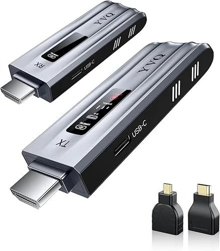 Wireless HDMI Transmitter and Receiver, 4K Decode, 100FT Range, 2.4G/5G Plug & Play, No App/Bluetooth, Metal Housing, for Streaming Video & Audio to HDTV/Projector/PC/Laptop/TV Box