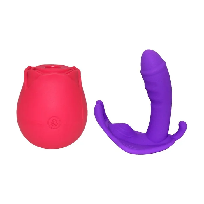 Wireless Waterproof Panty Vibrator & Rose Suction Vibrator Bundle