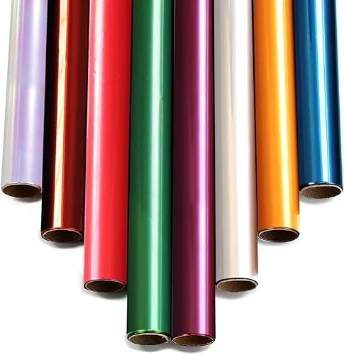 Woixiow Colored Cellophane Wrap Rolls,8 Rolls Thick Clear Wrapping Roll,33.5 in. x 16.5 ft Cellophane Wrap Rolls,Thick Cellophane For Gift,Clear Wrapping Paper for Flower,Craft Wrapping