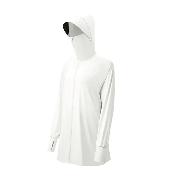 Women's Longline UV Protection Jacket (White Size S) – UPF50+ 1pc