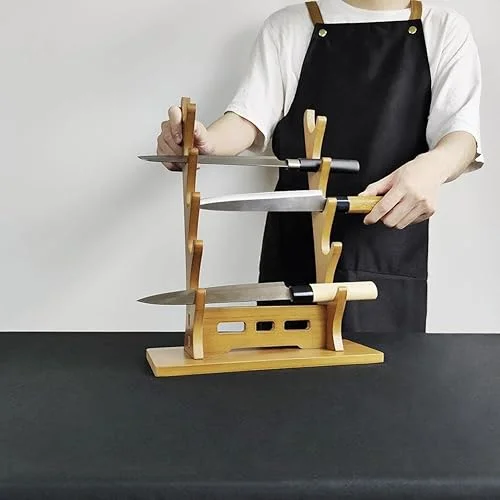 Wooden Flute Rack, 5-Tier Scabbard Display Holder, Multi Tier Stand for Collecting Flutes and Scabbards, Kitchen Tool Storage Multi Function Flute Stand, Long-Lasting Wood Holder