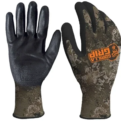 Work Gloves, Polymer Coated, Wildland Pattern, Men’s Large