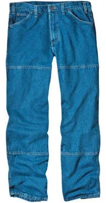 Workhorse Jeans, Stonewash Denim, Relaxed Fit, Double Knee, Men’s 32 X 32-in.