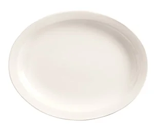 World Tableware Porcelana Narrow Rim Oval Platter 11.5″ X 9″- Bright White-12 Each-1/Case