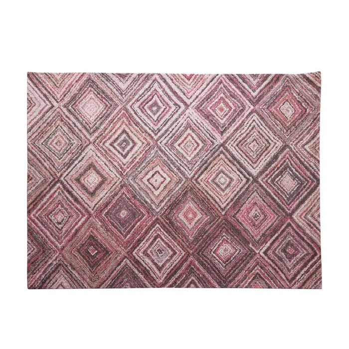 Woven Cotton Blend Diamond Print Rug – 84″ L x 60″ W x 2″ H