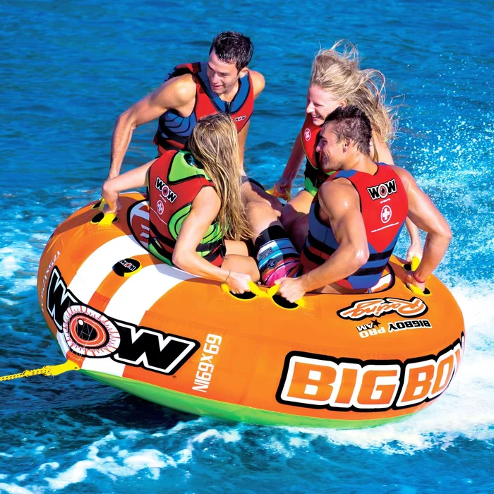 WOW Sports Big Boy Racing 1-4 Person Towable Water Tube For Pool and Lake by Jupiter Gear