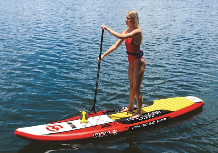 WOW Sports WOW-SOUNDBOARD SUP Stand Up Inflatable Paddleboard with WOW-SOUND Buoy (21-3010) by Jupiter Gear