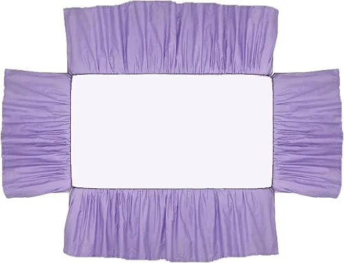 Wrap Around Ruffled Bed Skirt,Easy Installation Baby Crib Bed Skirt Soft Elastic Toddler Crib Bedding Skirt for Bedroom Purple