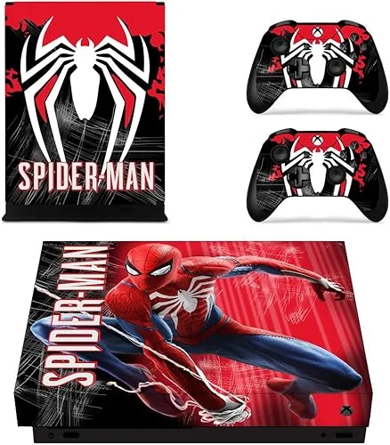 Xbox One X Console Controllers Skin Hero Vinyl Sticker Wrap Decals Cover Compatible with Xbox One X Console Controllers Spider