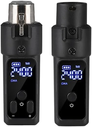 XLR Plug-on Wireless Microphone System with 2.4GHz，Wireless Conversion for Dynamic Microphone，Audio Mixer, PA System