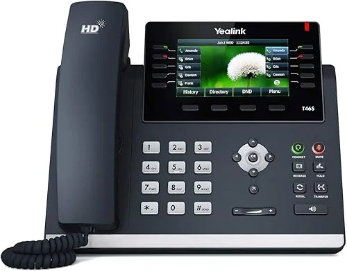 Yealink SIP-T46S Ultra-Elegant Gigabit IP Phone, 10 Line Keys Can Be Programmed with Up to 27 Features on 3 Page View (Renewed)