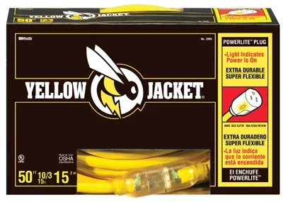 Yellow Jacket Extension Cord, 15a 10-gauge, 50 Ft.