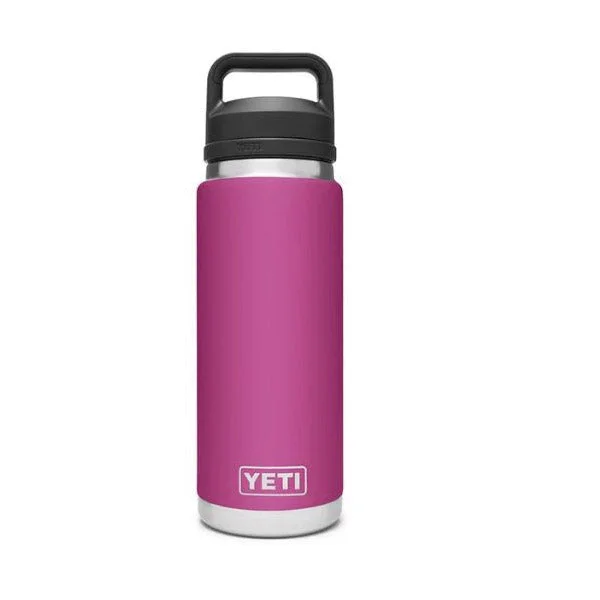 YETI Rambler 21071200045 Vacuum Insulated Bottle with Chug Cap, 26 oz Capacity, Stainless Steel, Prickly Pear Pink