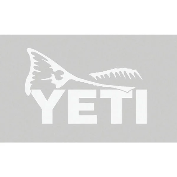 Yeti Sportsman YSDREDFISHTAIL Window Decal, Red Fish Tail, White Legend