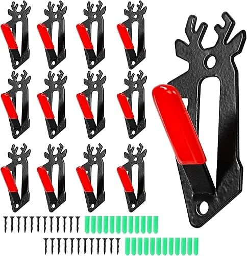 Yopay 12 Pack European Mount Skull Hangers, Deer Skull Mount Bracket Hangers with Free Silicone Protector for Indoor Outdoor Antelope Deco, Easy to Install