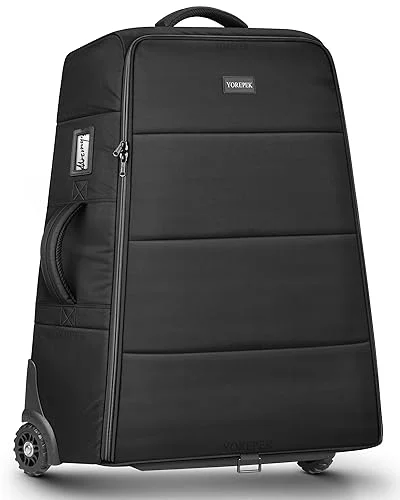 YOREPEK Stroller Bag Compatible with UPPAbaby Vista or Cruz with Rear Wheels, Padded Gate Check Stroller Travel Bag for Airplane with Wheels, Foldable Stroller Cover with Storage Pocket, All Balck