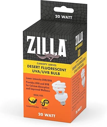 Zilla Canopy Series Fluorescent UVB/UVA Bulbs Desert 20 W, 3.875 IN, White