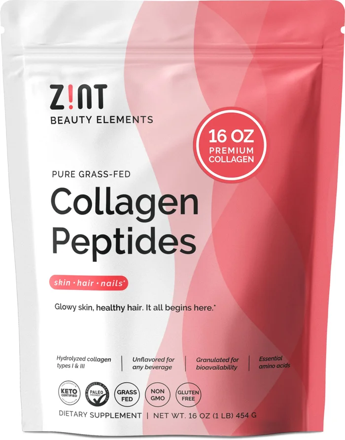 Zint Collagen Peptides Powder: Paleo & Keto Certified – Granulated Collagen Hydrolysate for Enhanced Absorption – Enzymatically Hydrolyzed Protein for Women & Men, 16 oz
