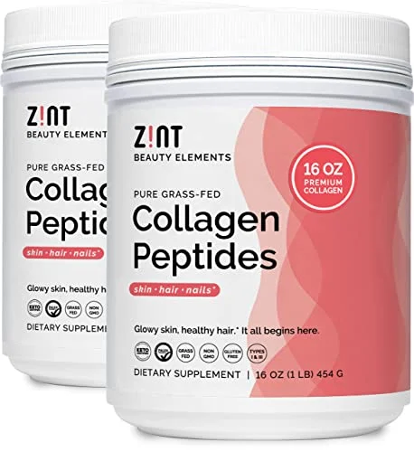 Zint Collagen Peptides Powder: Paleo & Keto Certified – Granulated Collagen Hydrolysate Types I & III for Enhanced Absorption – Enzymatically Hydrolyzed Protein for Women & Men, 16 oz, 2 Pack
