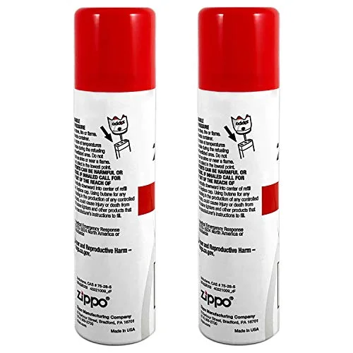 Zippo Butane Fuel Twin Pack, 75 ml / 2.5 Ounces Each – Reliable Refill (2-Pack)